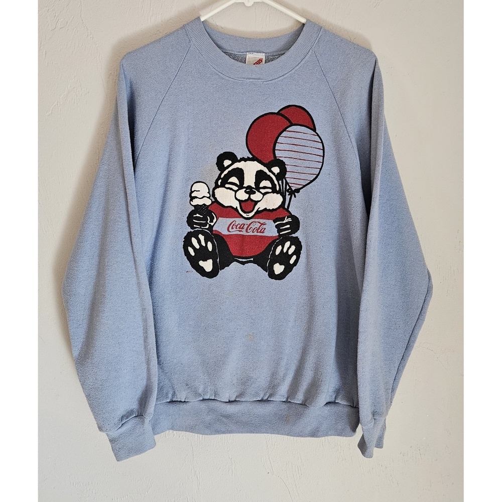 Vintage Coca-Cola Classic Graphic Crewneck Sweatshirt Made‎ in USA Size XL